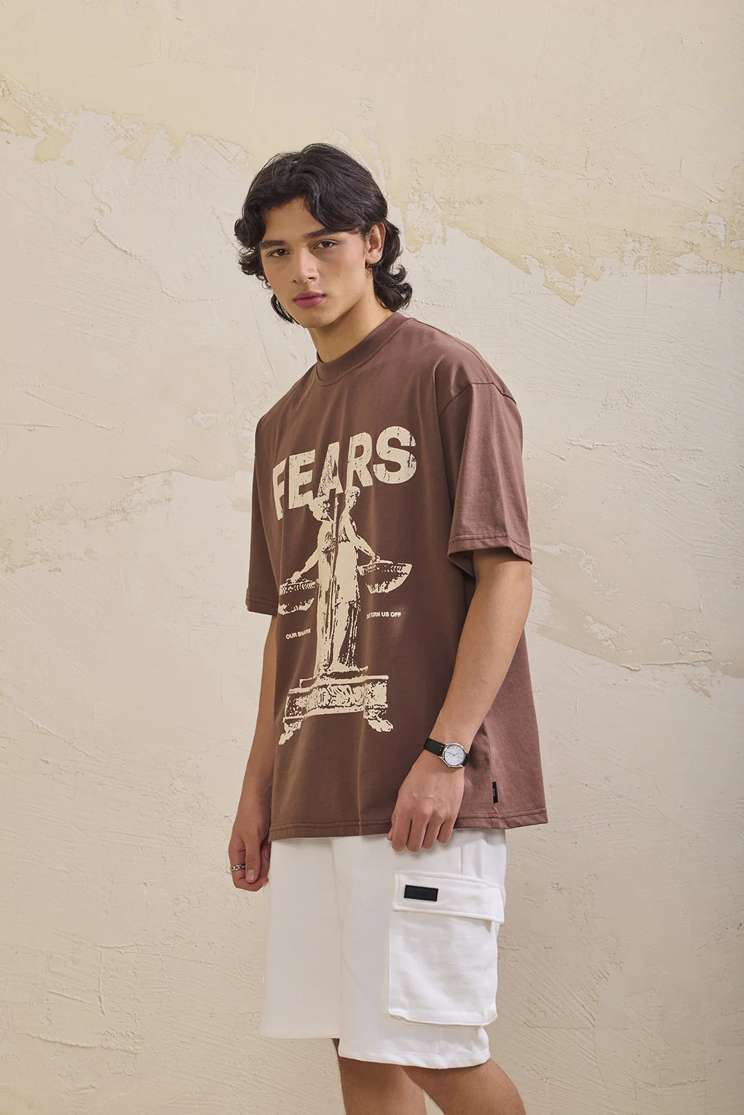 Fears Camiseta oversized our shadows- café