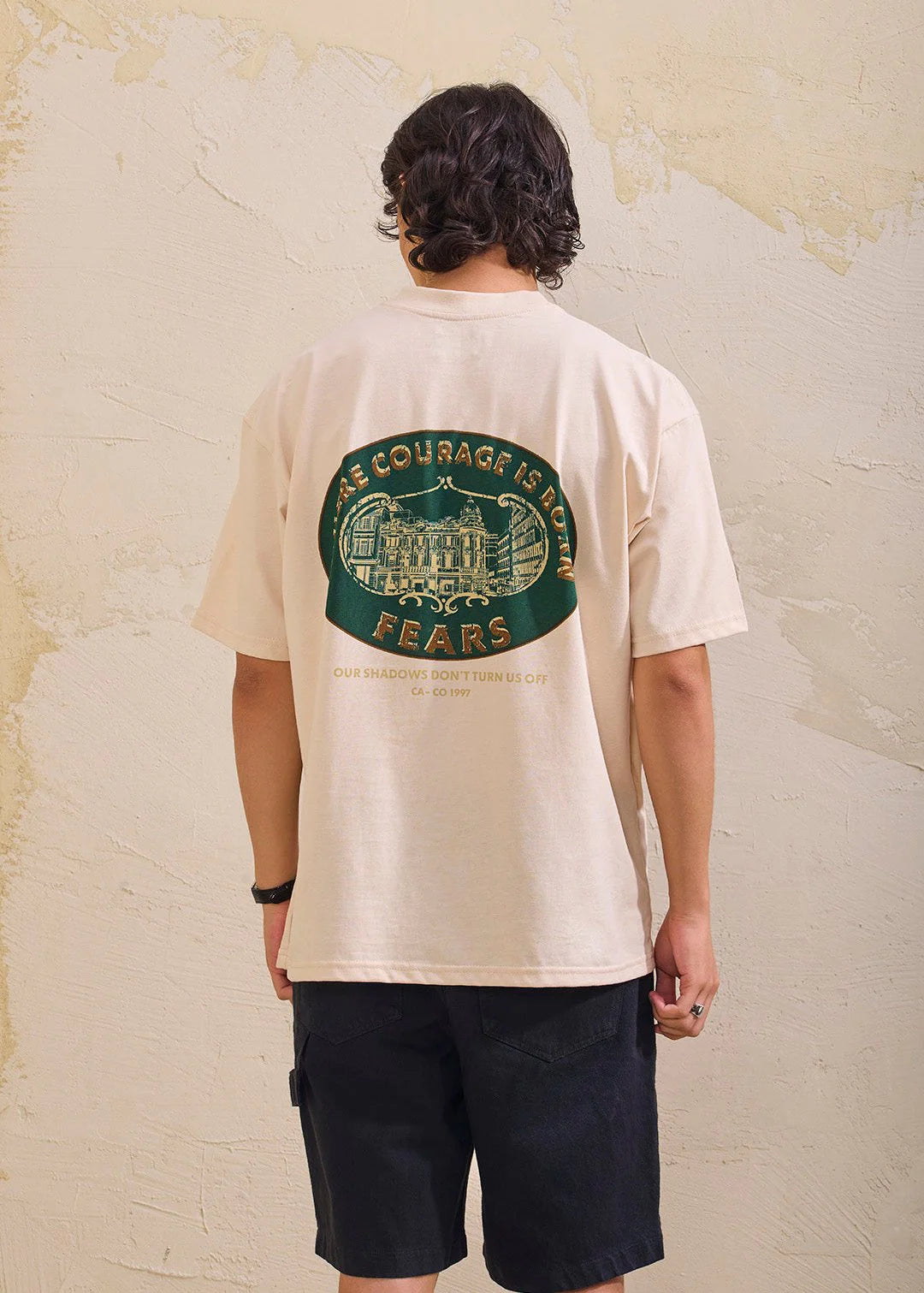 Fears Camiseta oversized courage- Crema