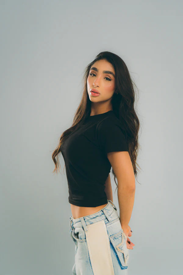 Aurum Black Signature Baby Tee