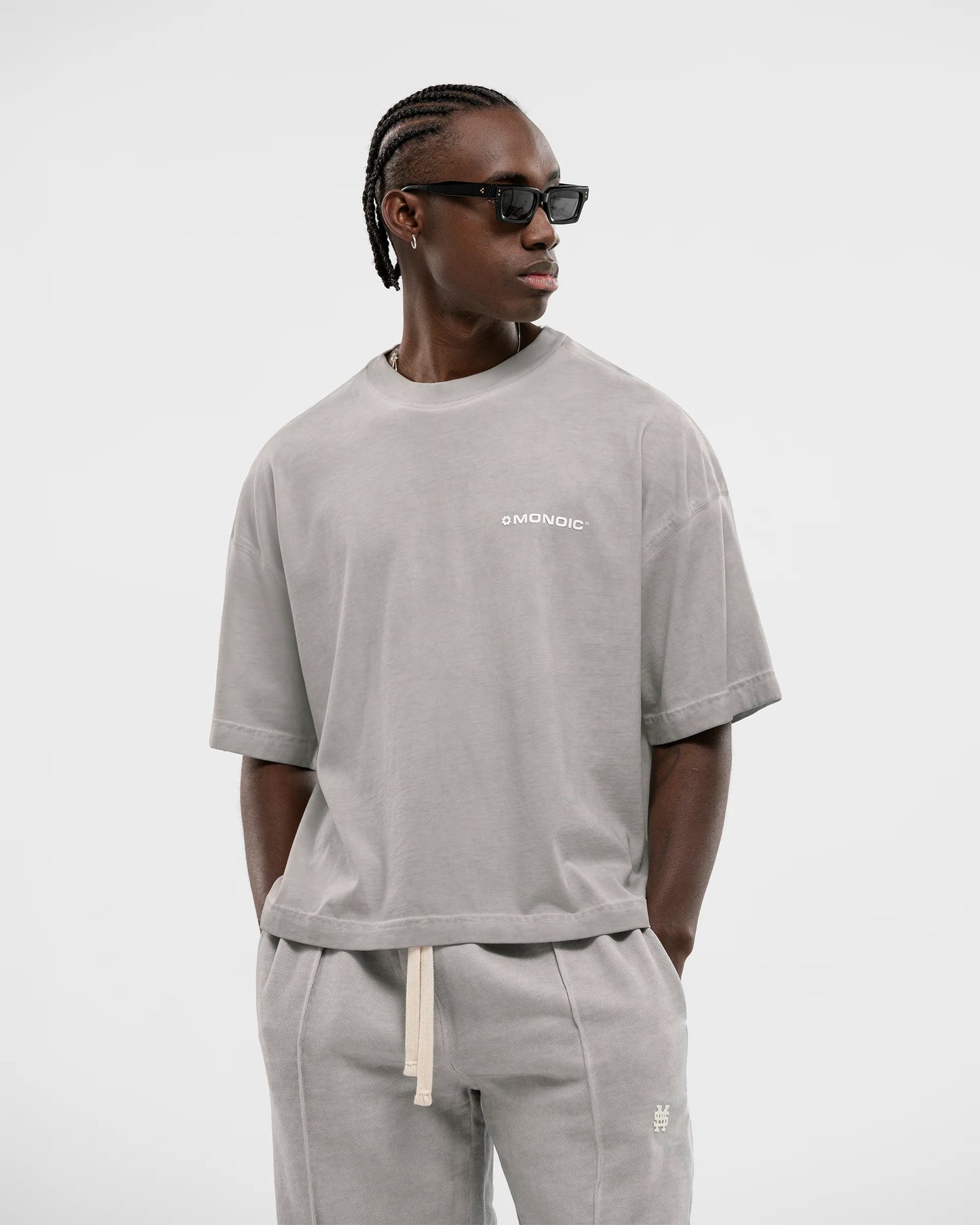 Monoic Camiseta Boxy Fit Básica V2 - Gris Desgastado