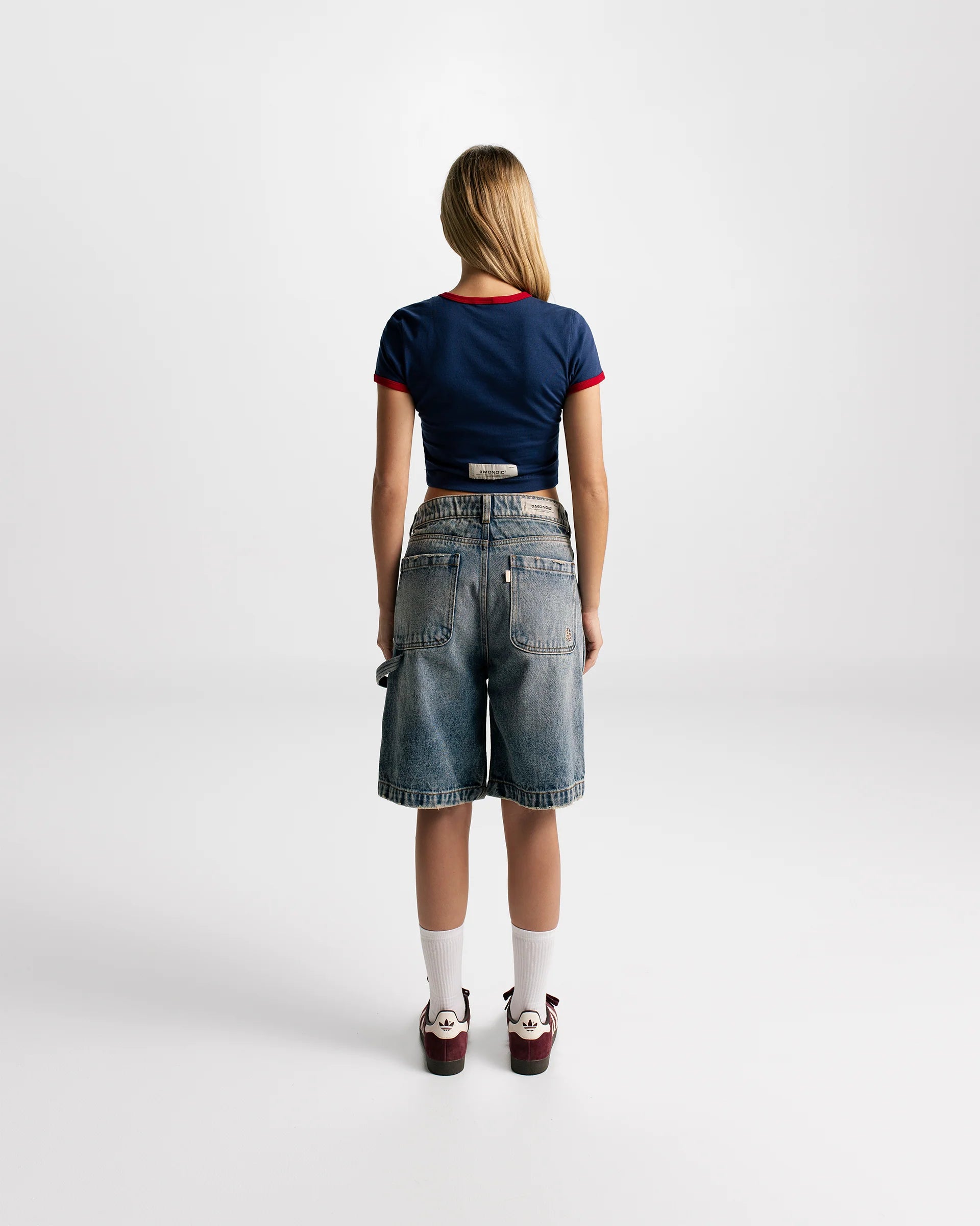 Monoic Crop Top Paris - Azul Navy y Rojo