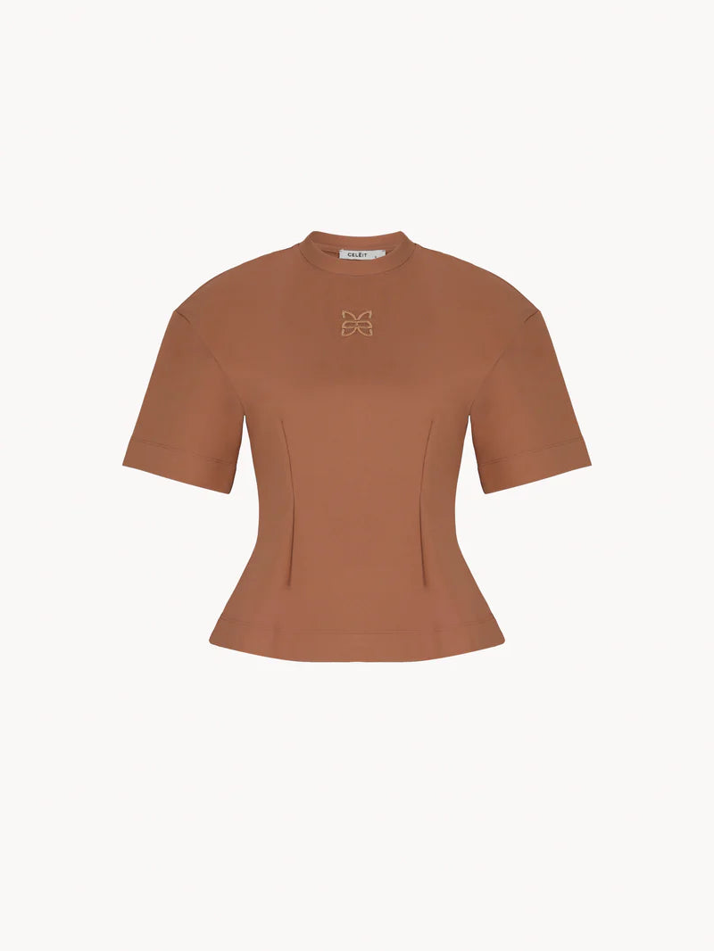 Celeit girly oversized tee Brown