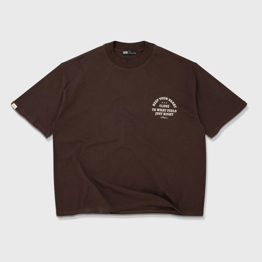 True Heart Boxy Tee - Brown