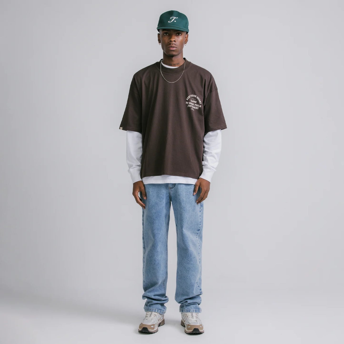 True Heart Boxy Tee - Brown