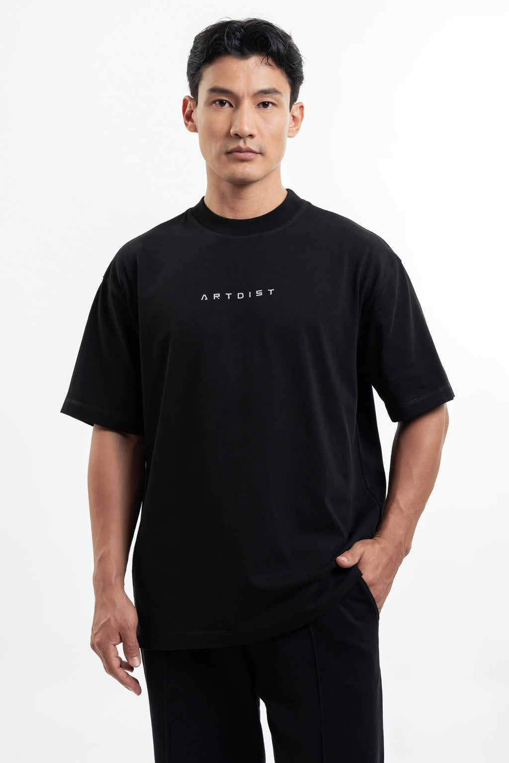 Artdist Trace Black Semioversized Fit T-Shirt