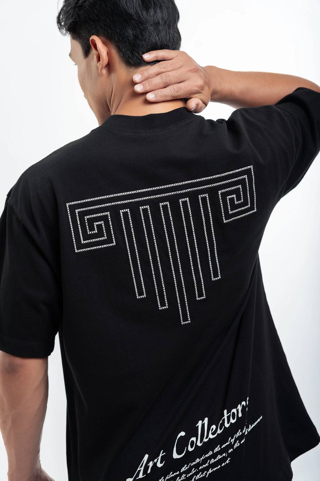 Artdist Trace Black Semioversized Fit T-Shirt