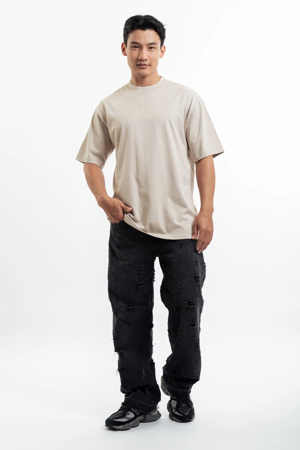 Artdist Column Sand Semioversized Fit T-Shirt