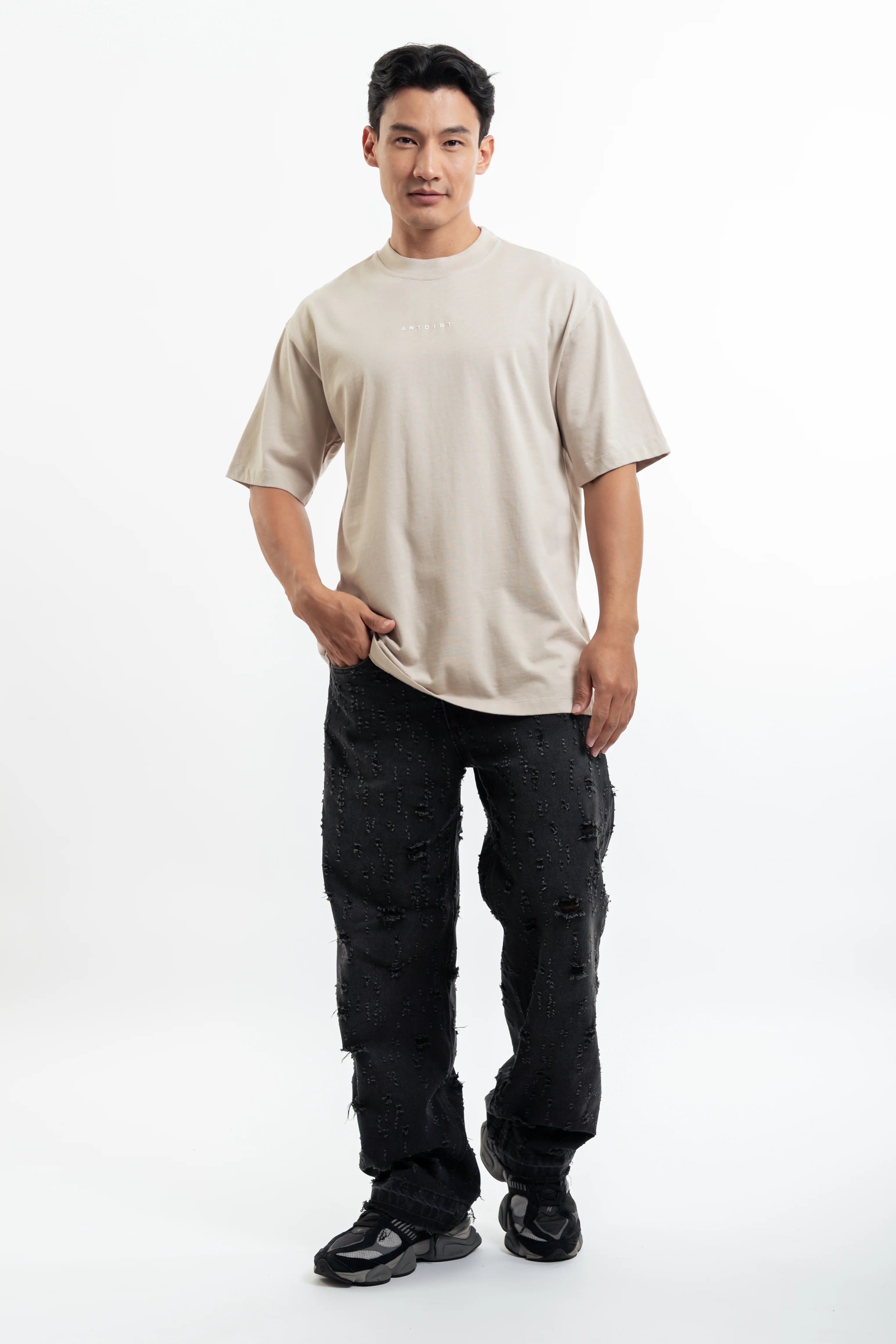 Artdist Column Sand Semioversized Fit T-Shirt