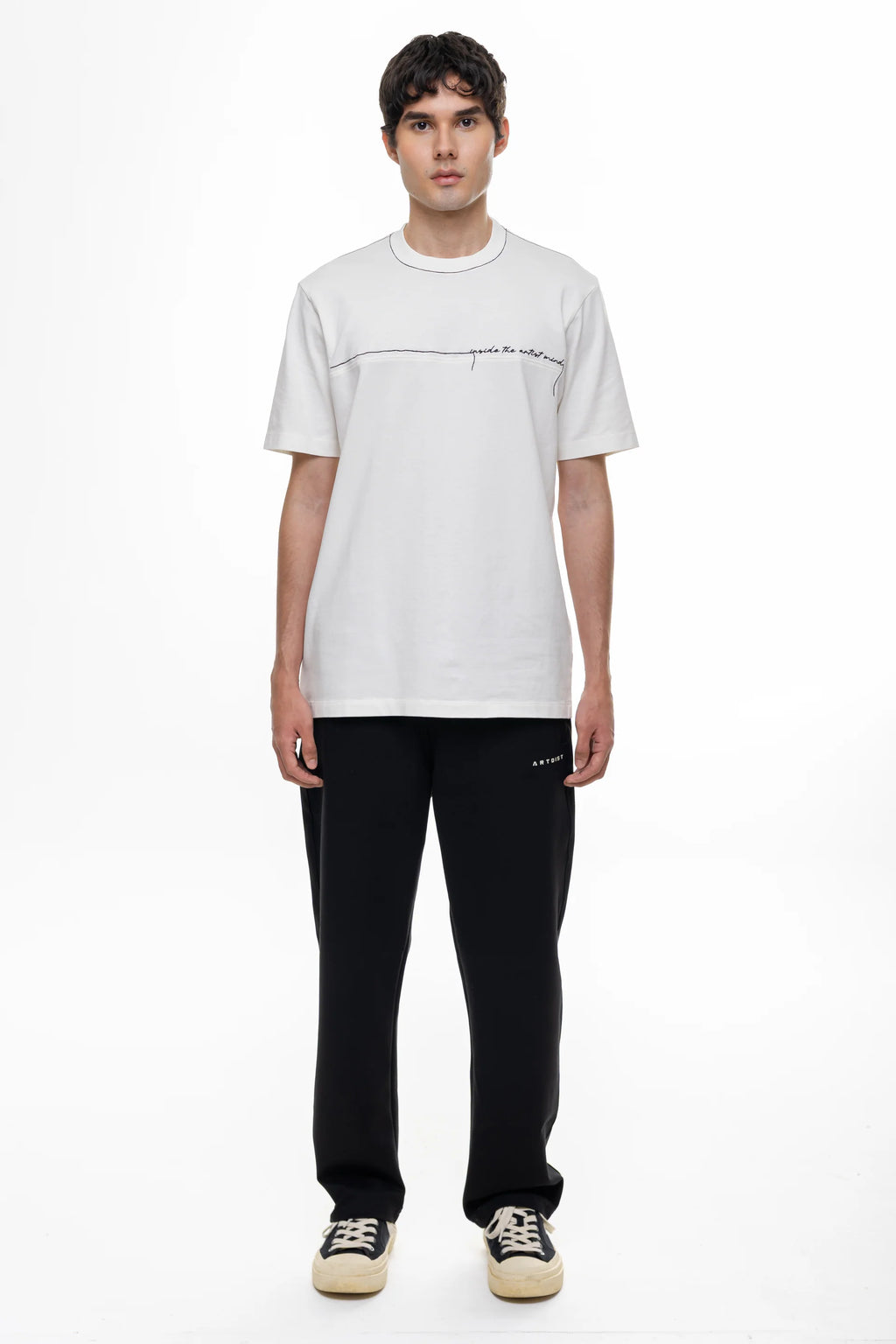 Artdist Stroke Ivory Regular Fit T-Shirt