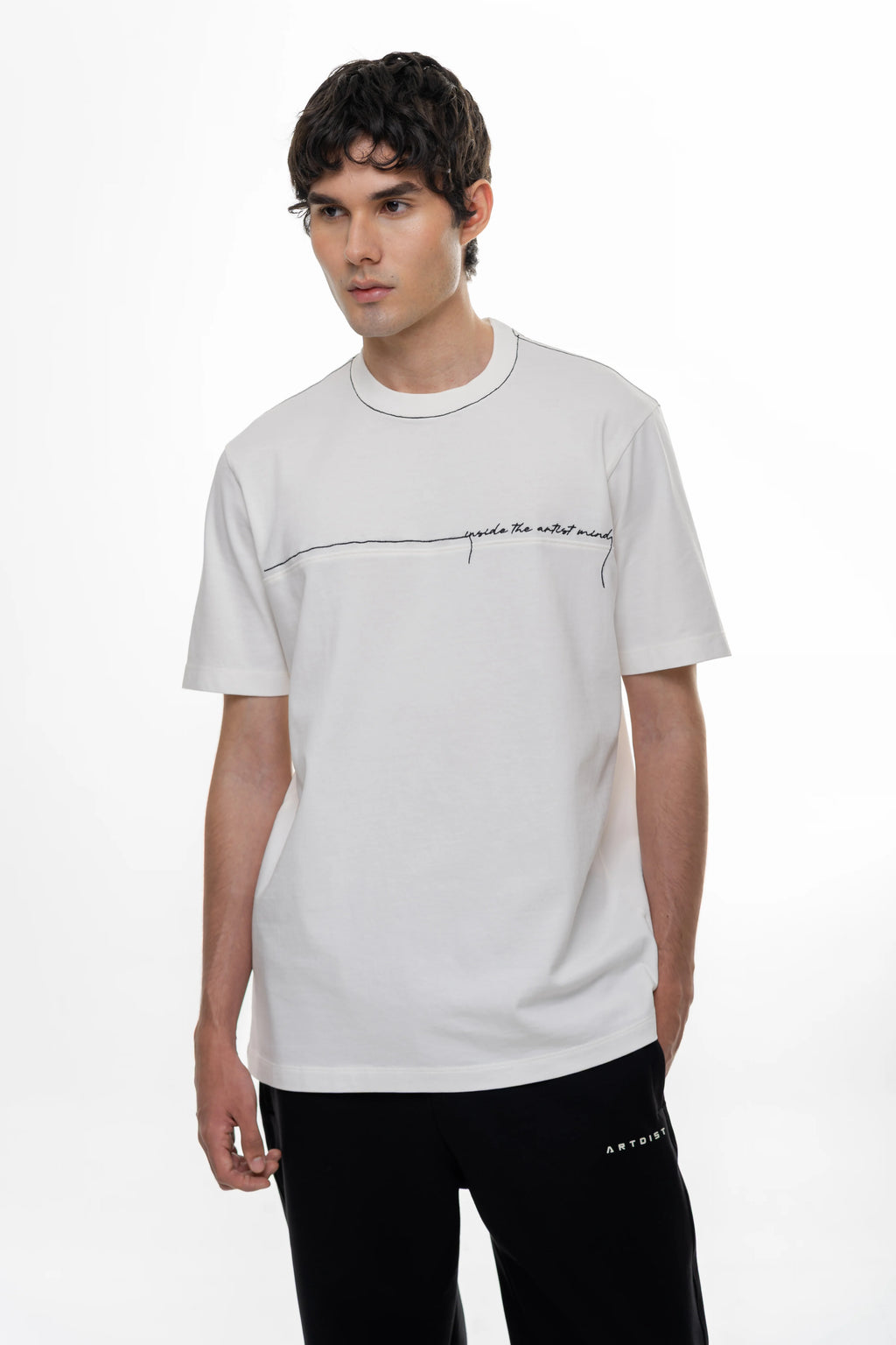 Artdist Stroke Ivory Regular Fit T-Shirt