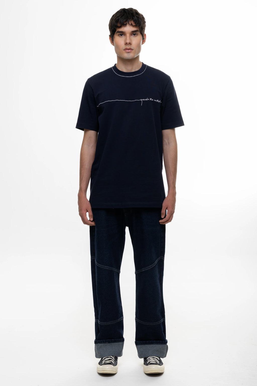 Artdist Stroke Navy Regular Fit T-Shirt