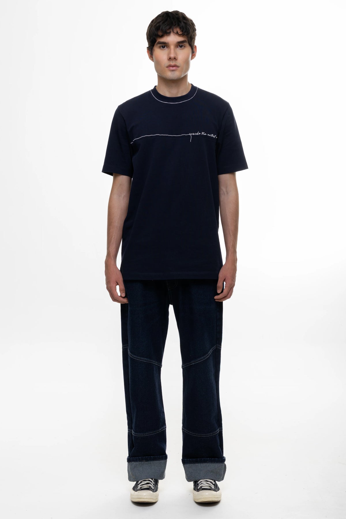 Artdist Stroke Navy Regular Fit T-Shirt