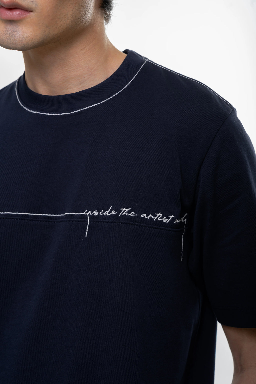Artdist Stroke Navy Regular Fit T-Shirt