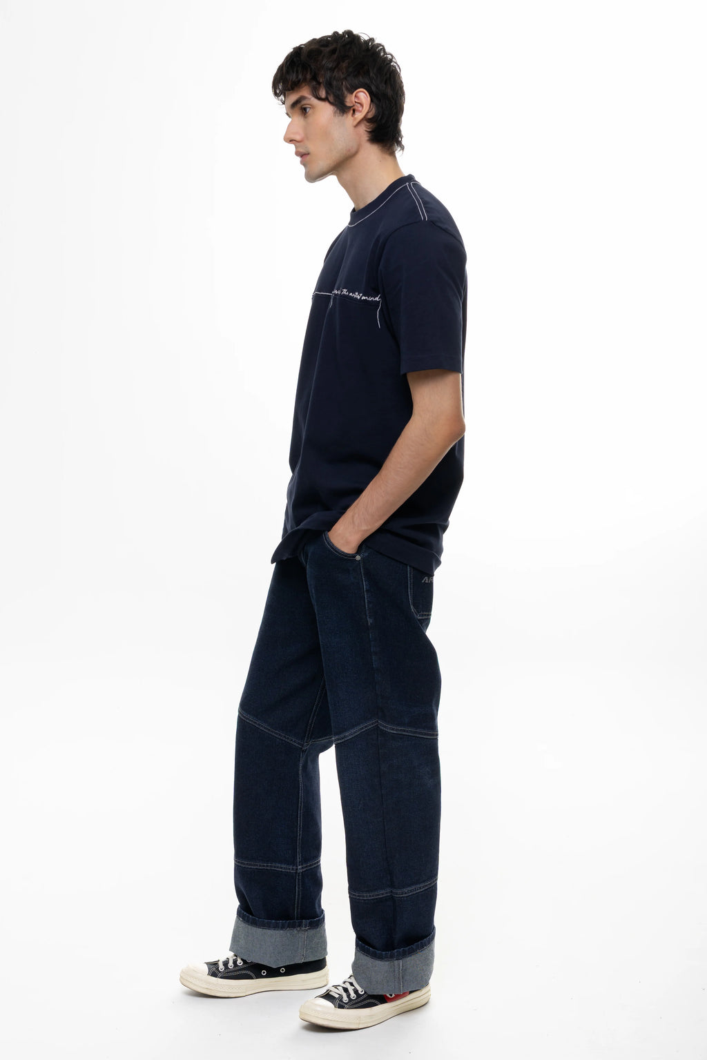 Artdist Stroke Navy Regular Fit T-Shirt