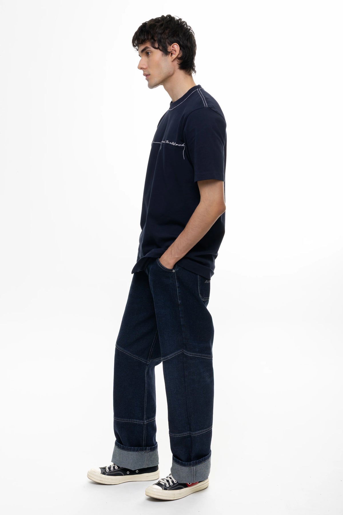 Artdist Stroke Navy Regular Fit T-Shirt