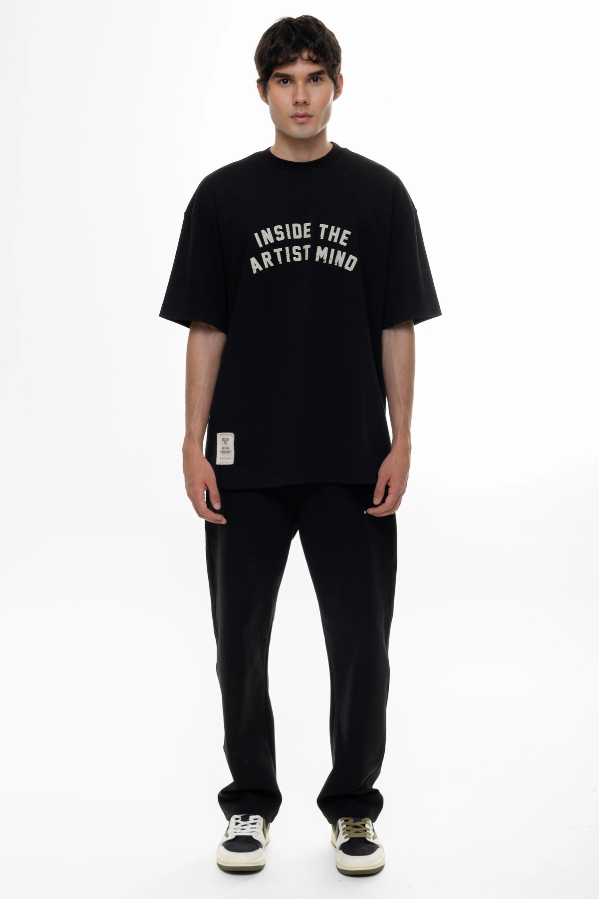 Artdist Mind Black Semioversized Fit T-Shirt