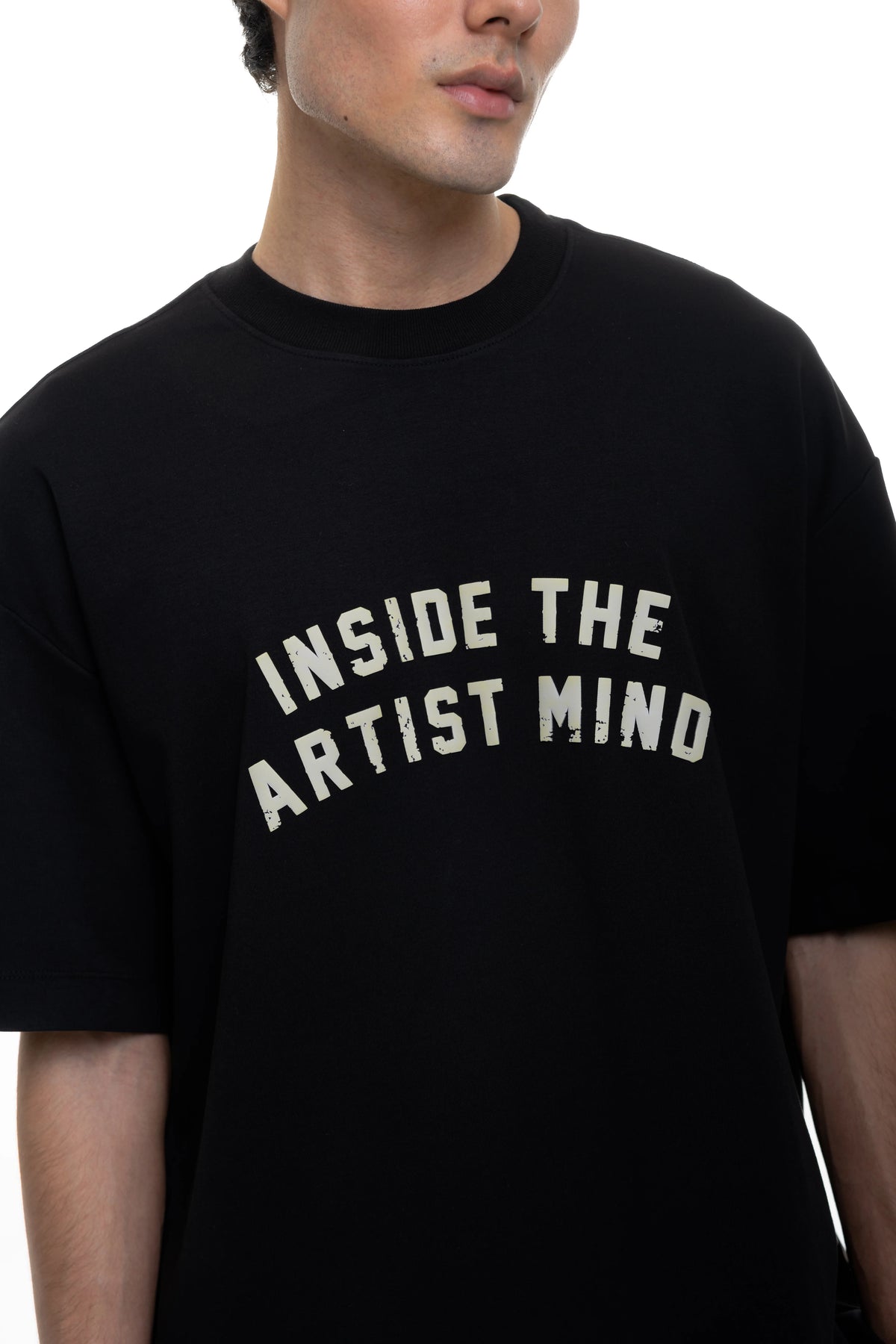 Artdist Mind Black Semioversized Fit T-Shirt