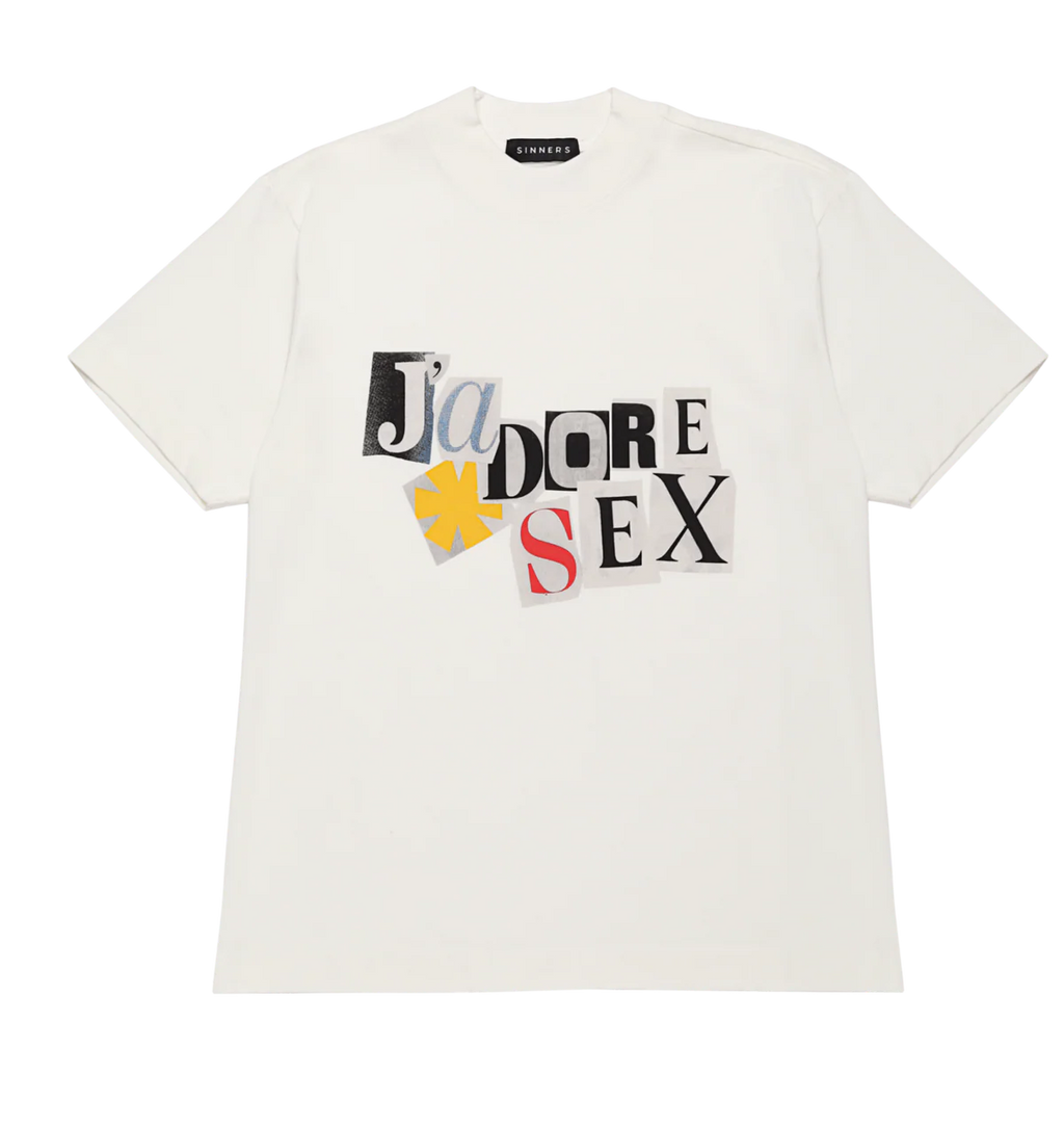 Sinners j'adore sex creme t-shirt