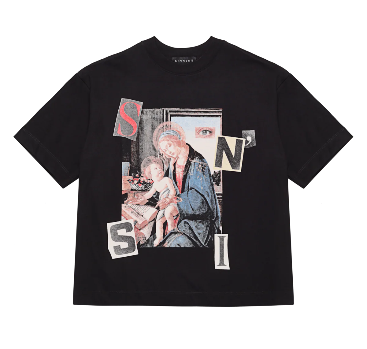 Sinners surrealism black t-shirt