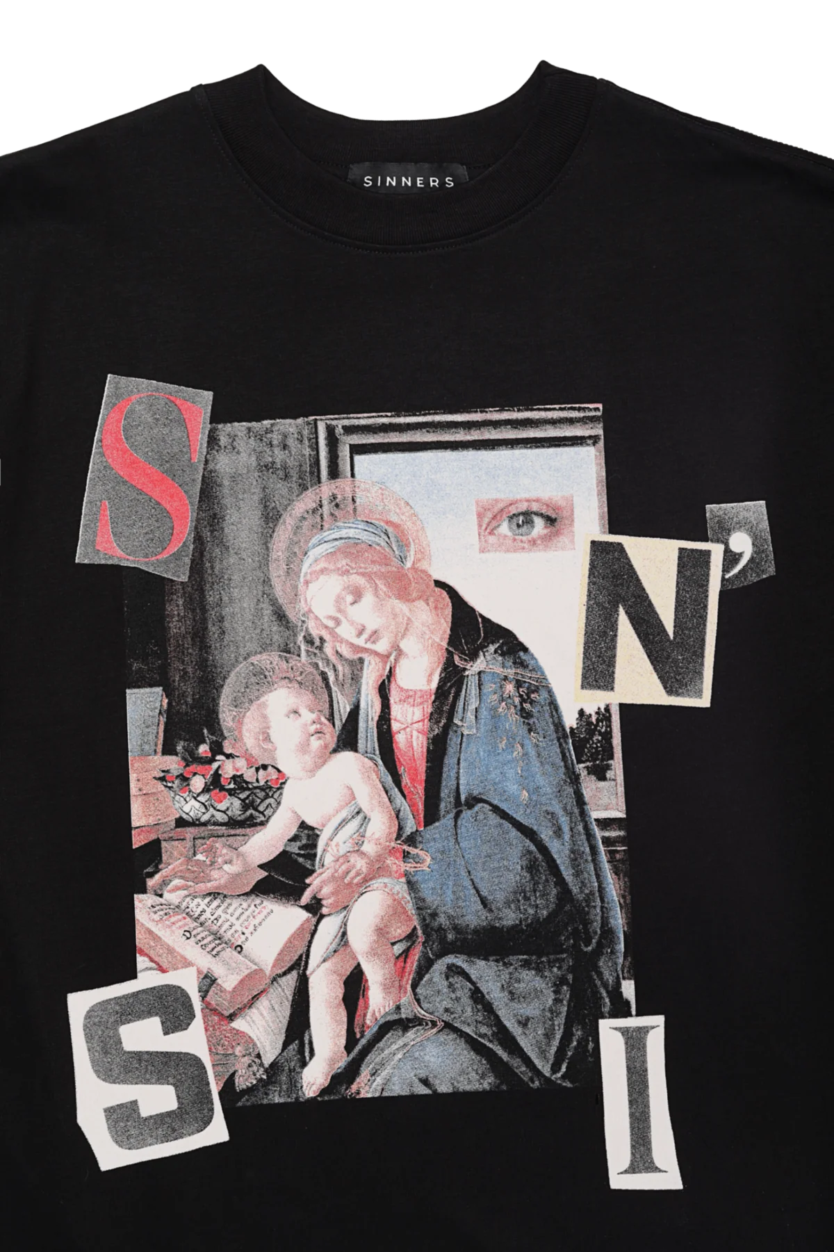Sinners surrealism black t-shirt