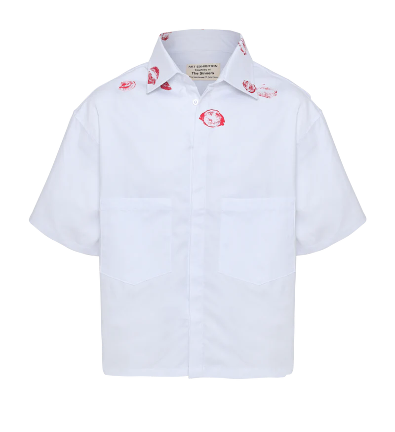 Sinners too much irony! white overshirt