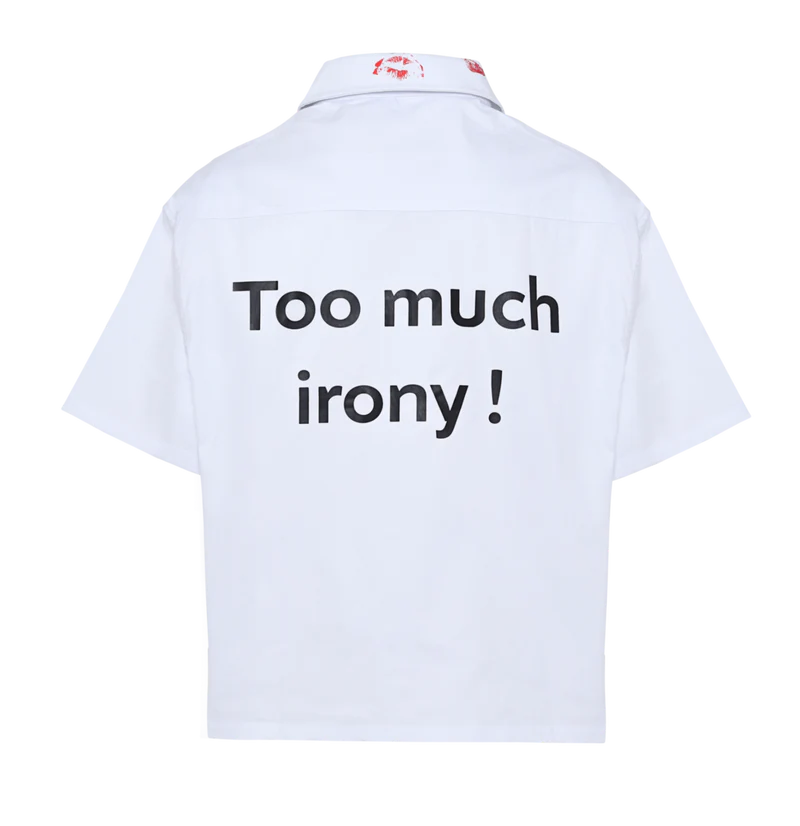 Sinners too much irony! white overshirt