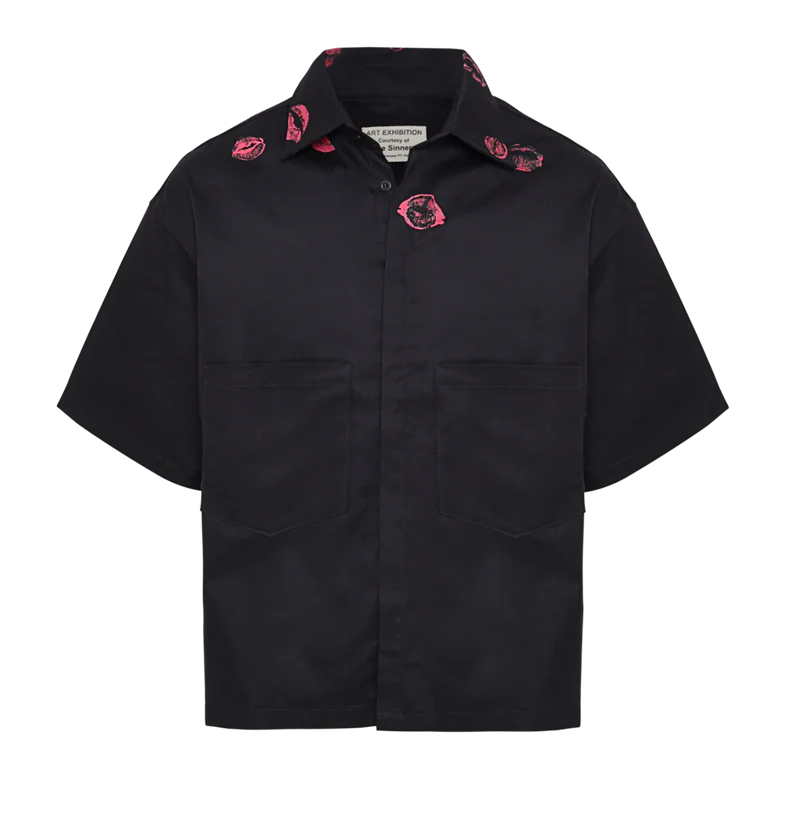 Sinners too much irony! black overshirt