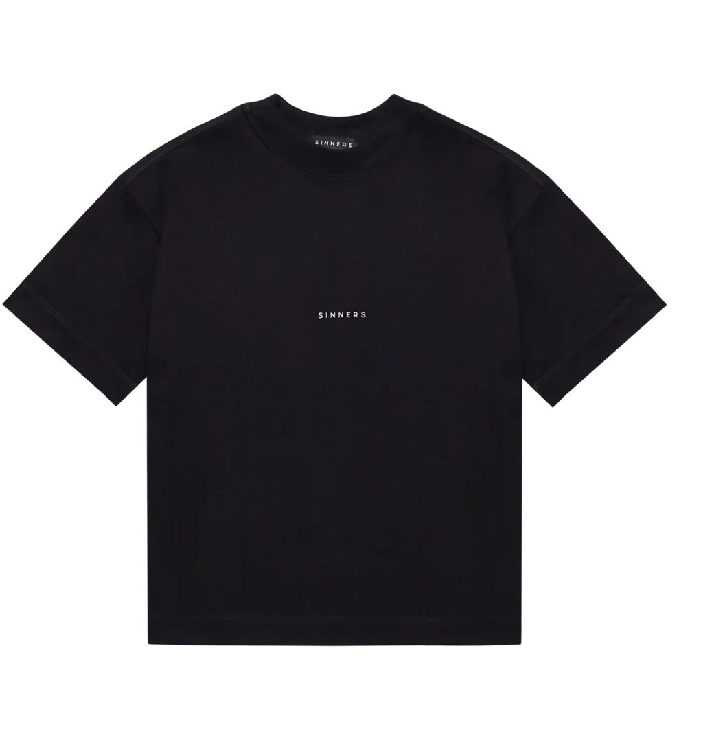 Sinners center logo black t-shirt
