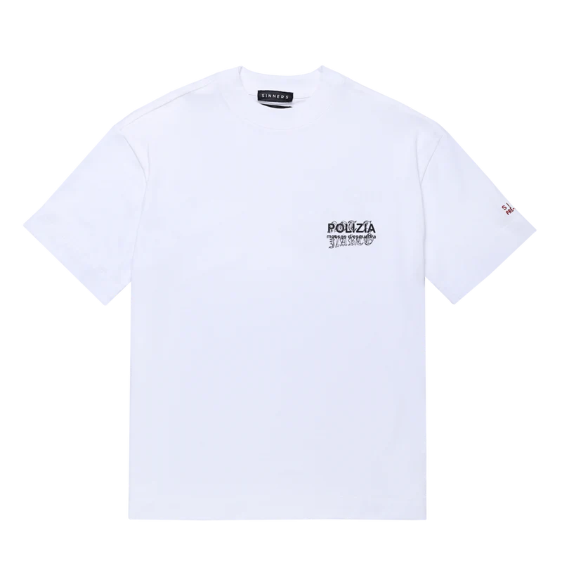 Sinners polizia white t-shirt