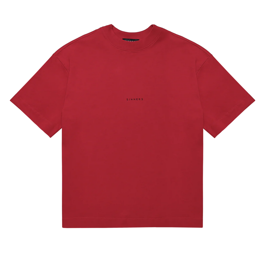 Sinners center logo red t-shirt