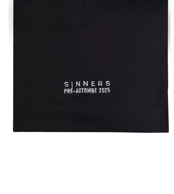 Sinners no drugs black t-shirt