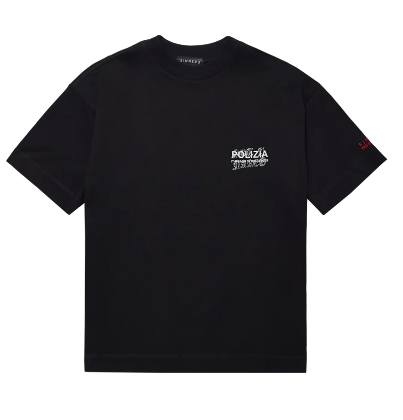 Sinners polizia black t-shirt