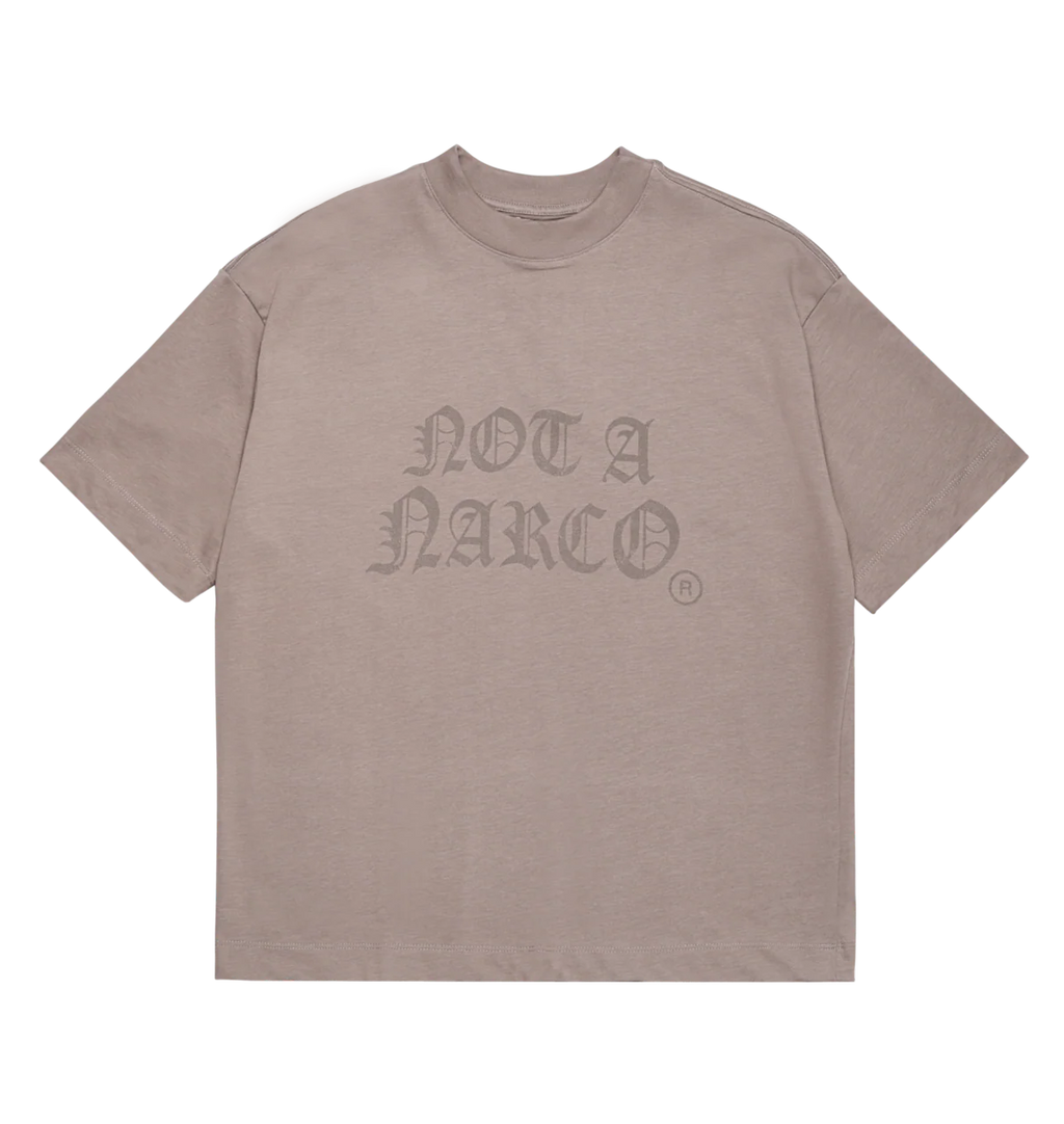 Sinners not a narco taupe t-shirt