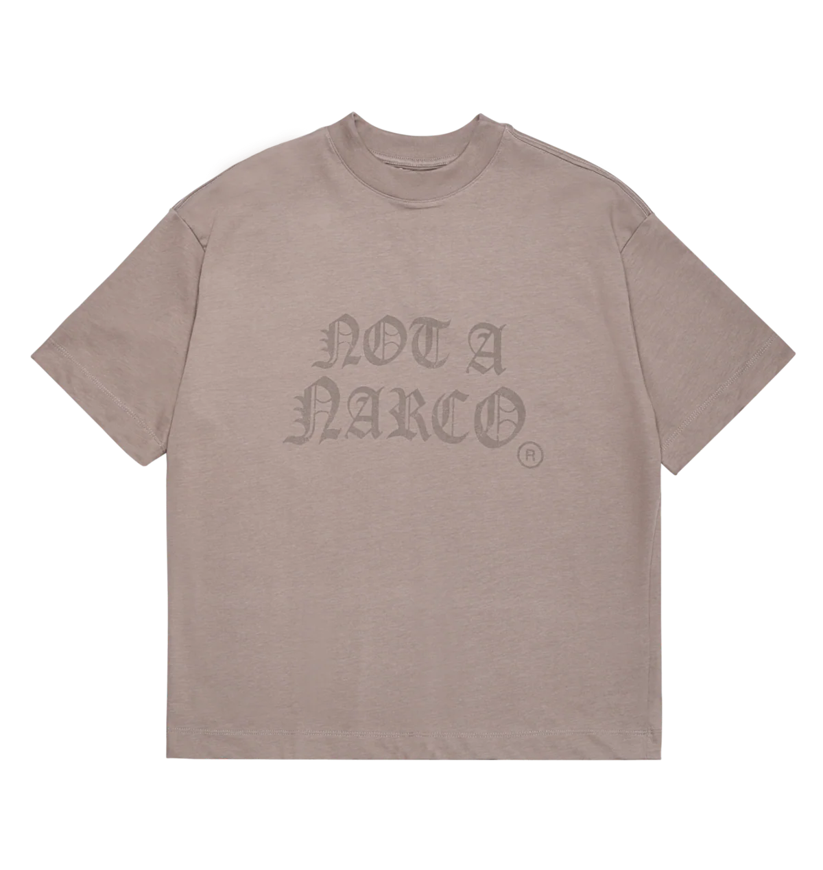 Sinners not a narco taupe t-shirt