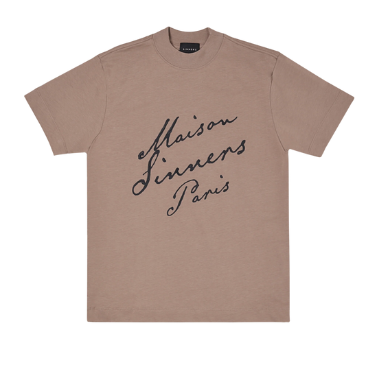 Sinners maison sinners taupe t-shirt