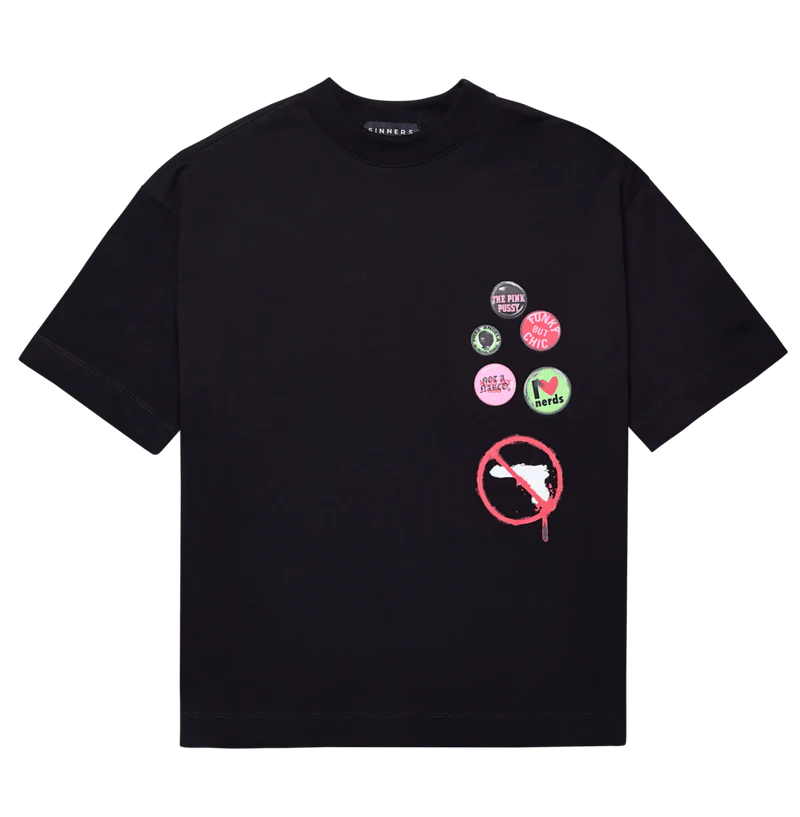 Sinners stamps black t-shirt