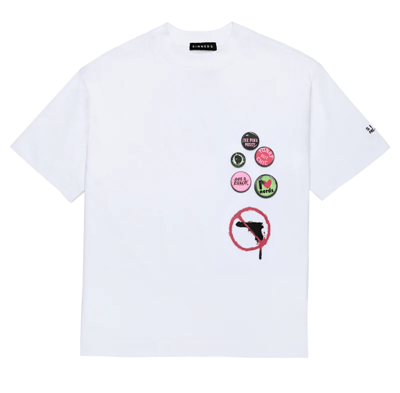 Sinners stamps white t-shirt