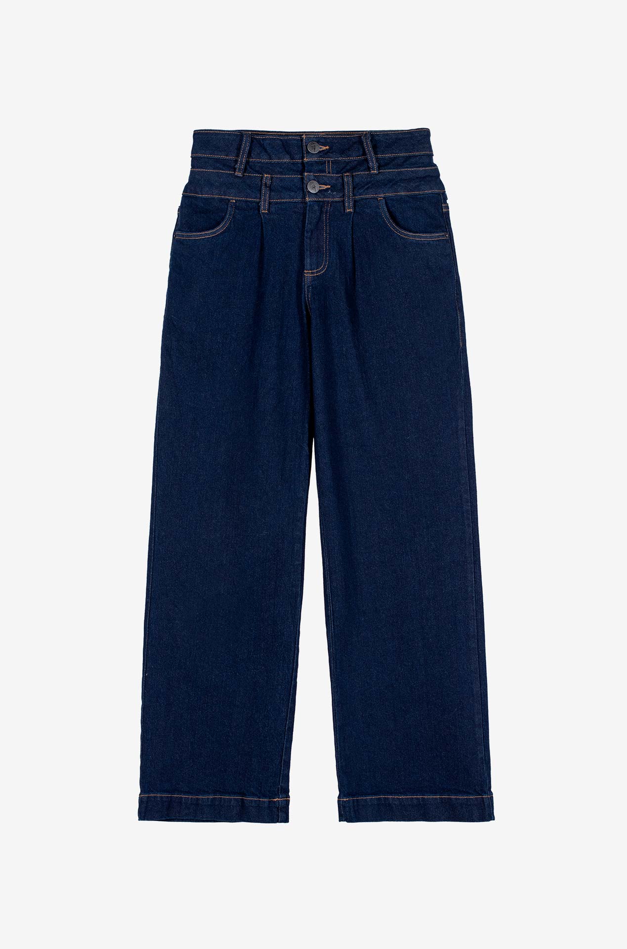 Culturewise jean doble pretina azul raw CWQ3JEANF