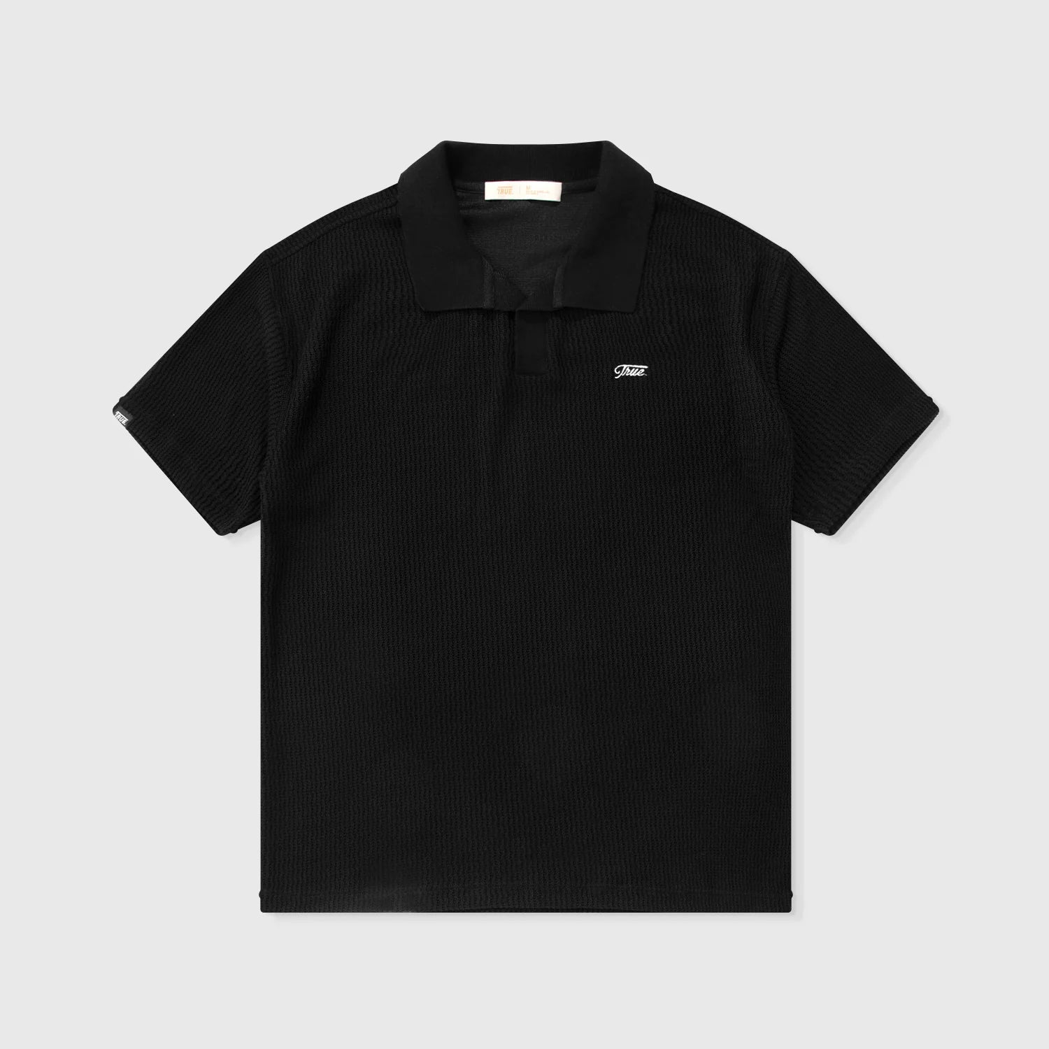 True knit resort polo - black