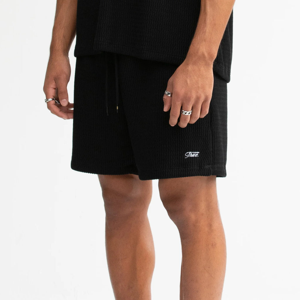 True knit resort bermuda - black