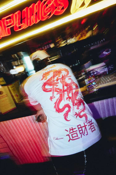 Culturewise Camiseta Blanca Japan Dragon CWTO-JAPDRAG