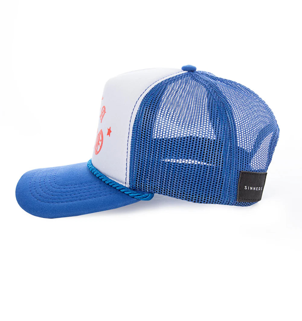 SINNERS NOT A NARCO™ SOUVENIR BLUE/WHITE/RED CAP