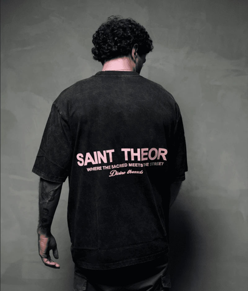 Saint theory hilos divinos negro desvanecido rosado