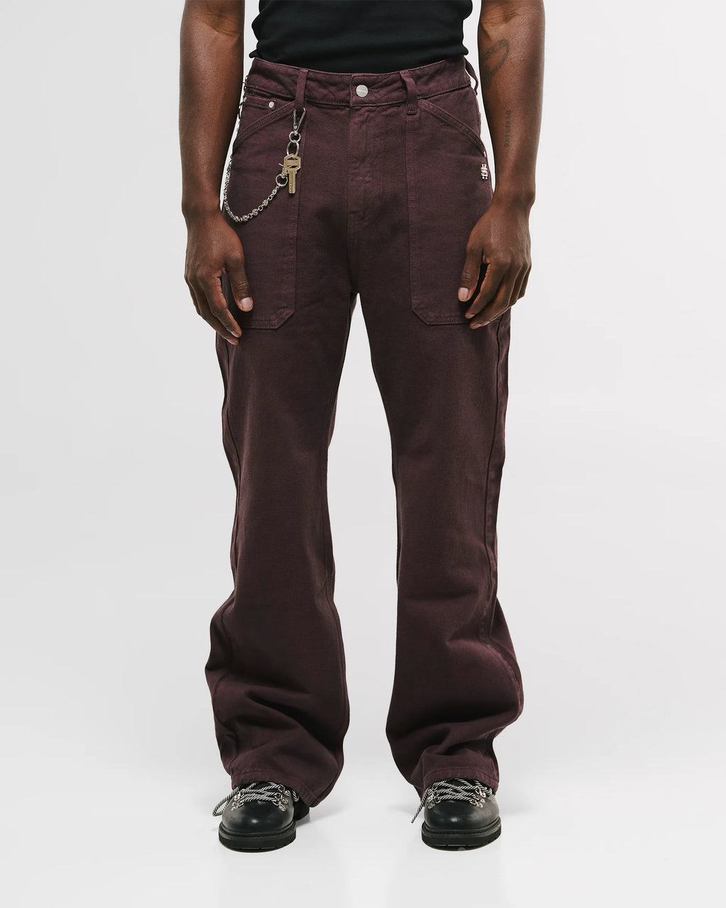 Monoic Pocket Straight Pants – Burgundy
