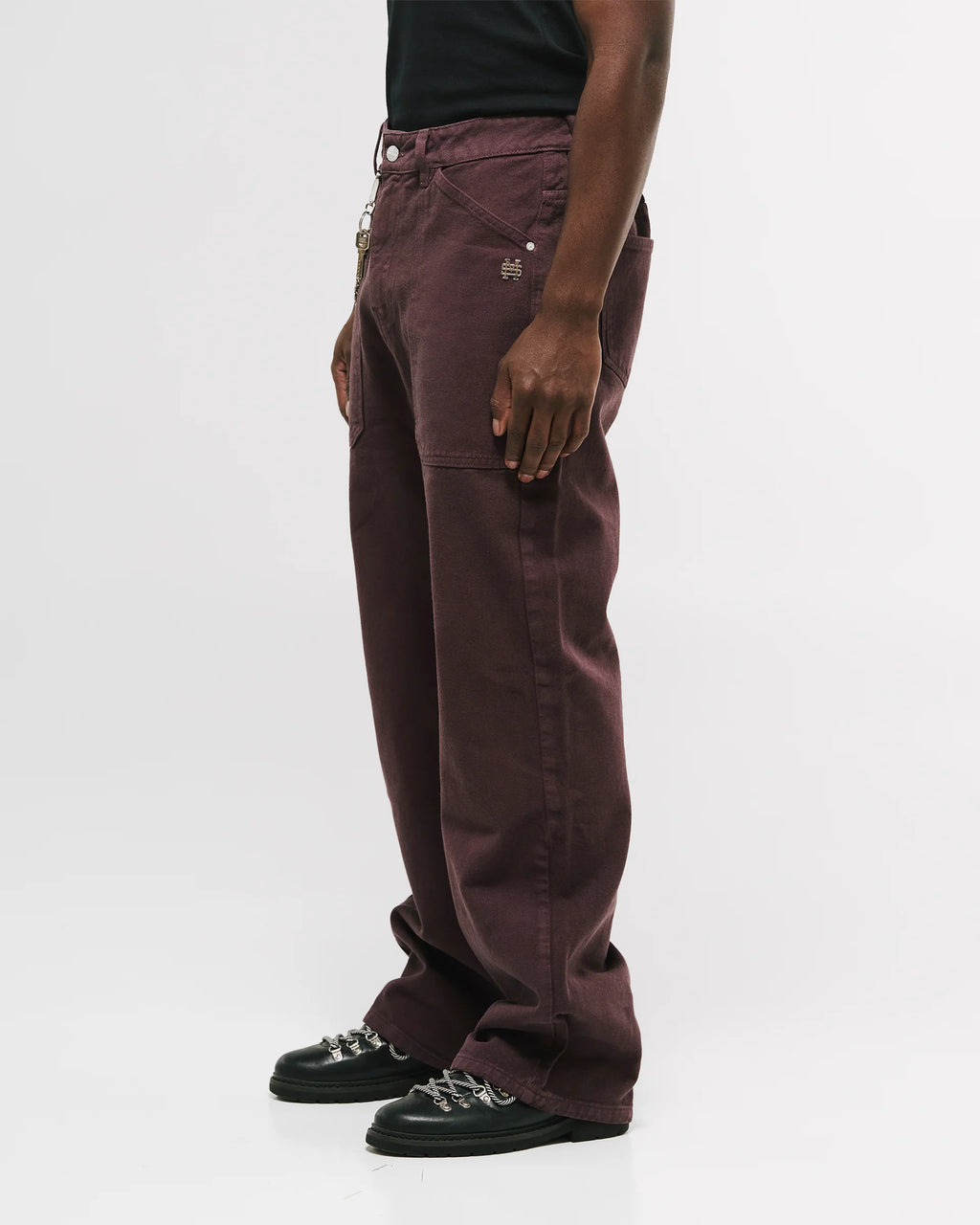 Monoic Pocket Straight Pants – Burgundy