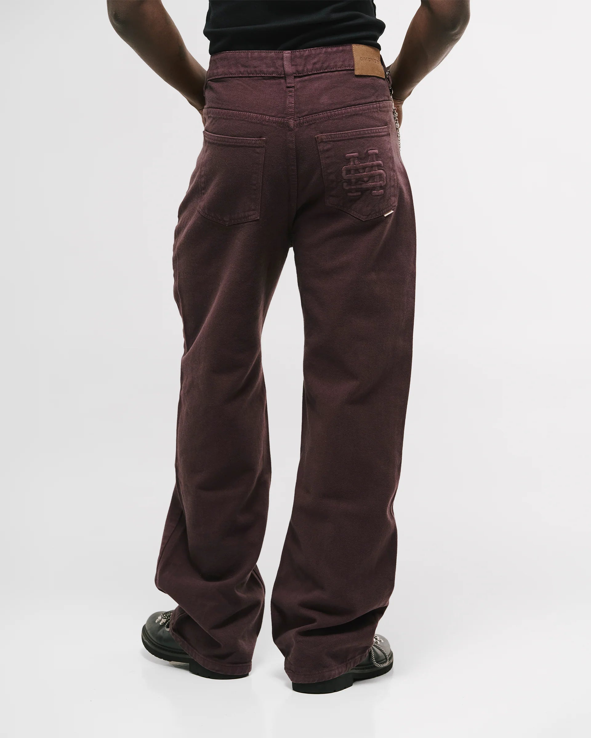 Monoic Pocket Straight Pants – Burgundy