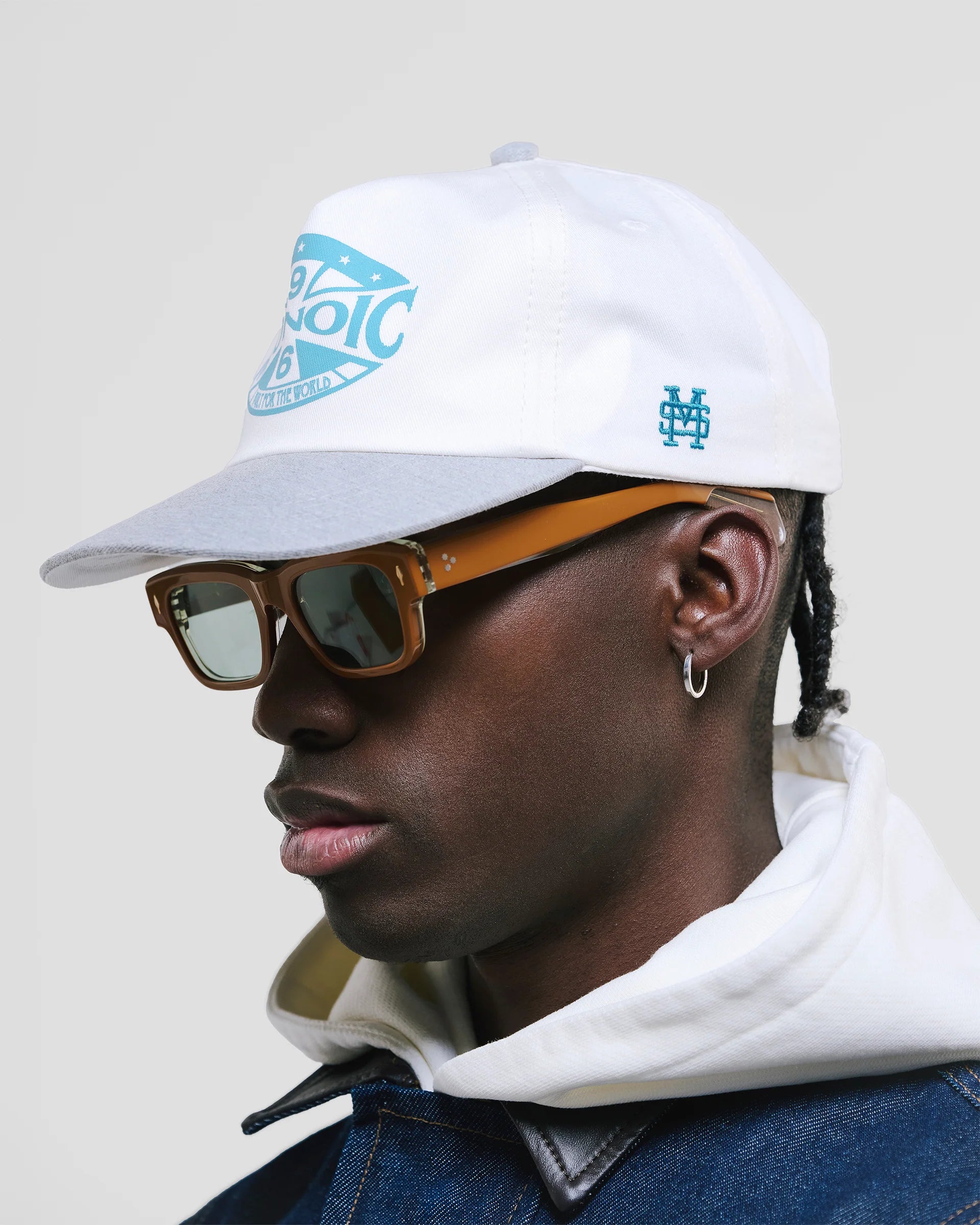 Monoic Gorra Compass - Blanco Hueso y Azul Claro