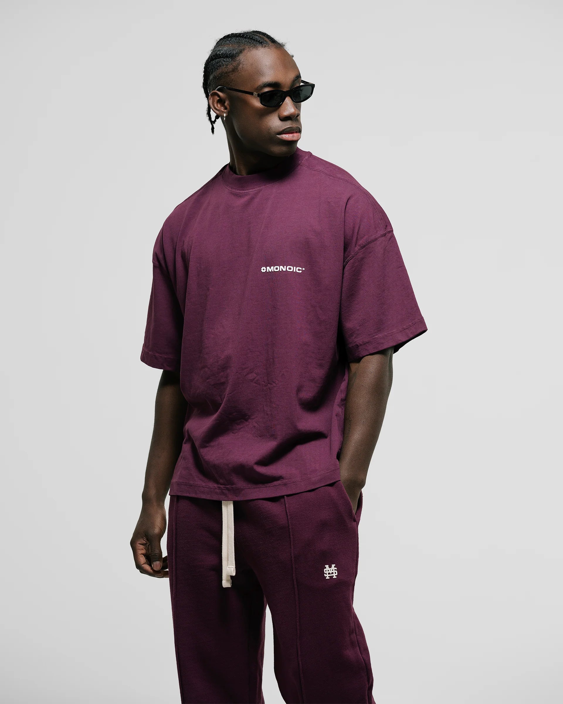 Monoic Camiseta Boxy Fit Básica V3 - Burgundy