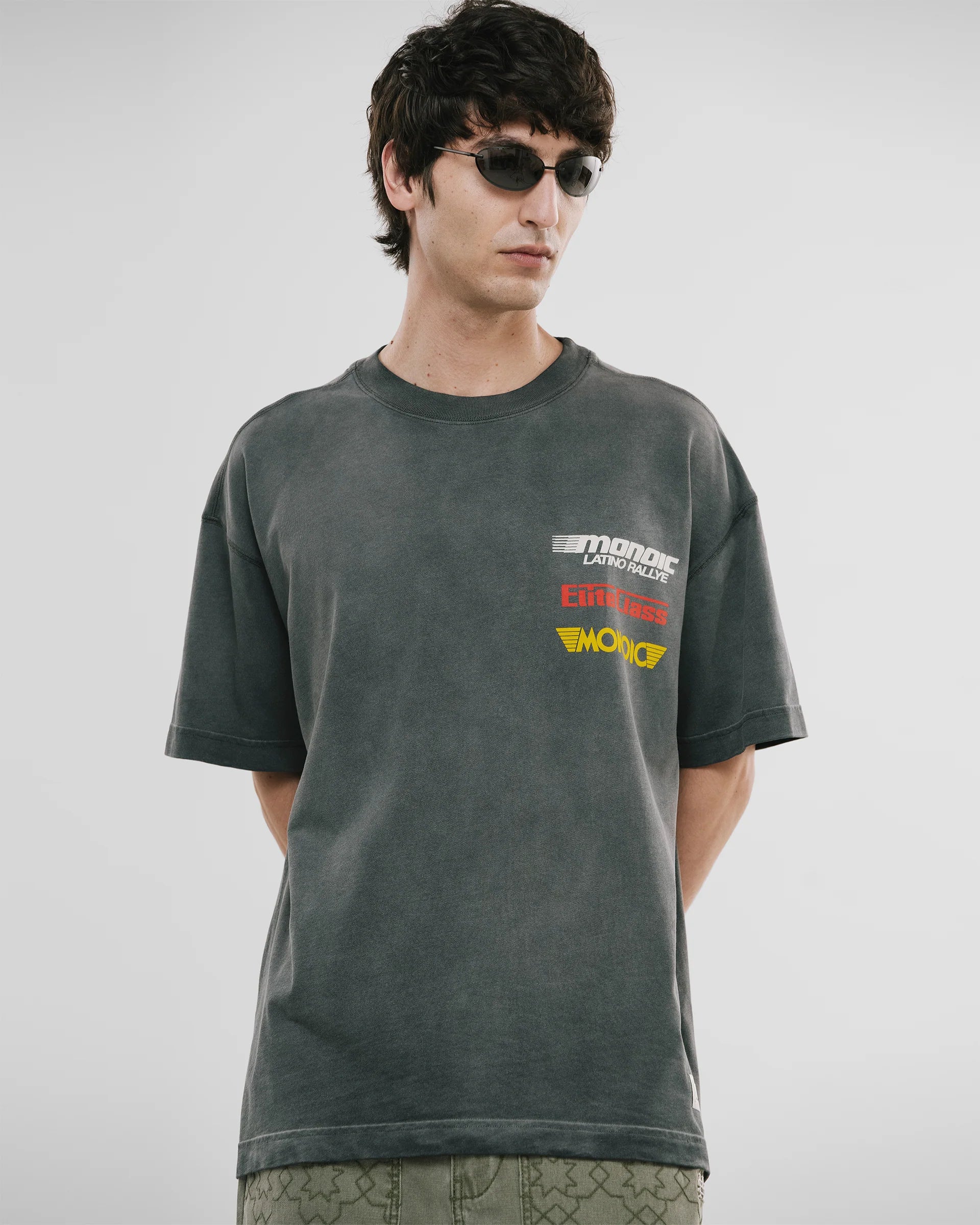 Monoic Camiseta Oversized Elite - Negro Desgastado