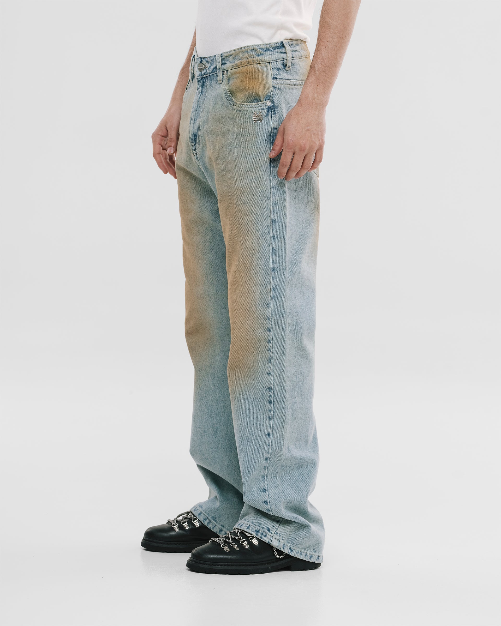 Monoic Straight Fit Rally Jeans - Dirty Blue